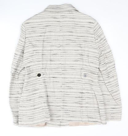 Viyella Women's Beige Blazer, Size 12, Lined, Striped