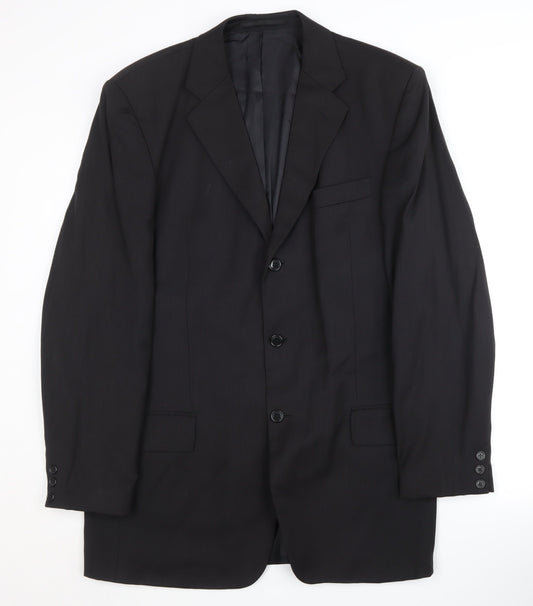 Pierre Cardin Men’s Black Wool Blazer, Size 40L