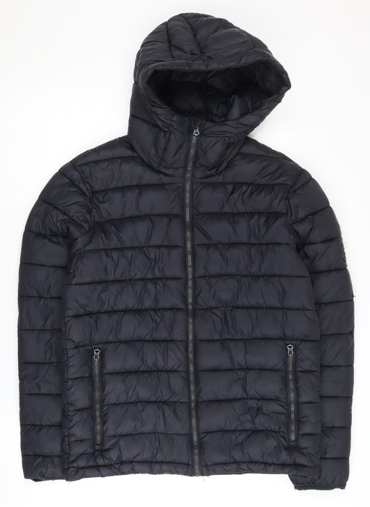 Soulcal & Co Men's Black Puffer Jacket, Size S