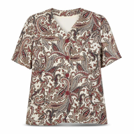 Eastex Women's Multicoloured Paisley Suit Top Size 12