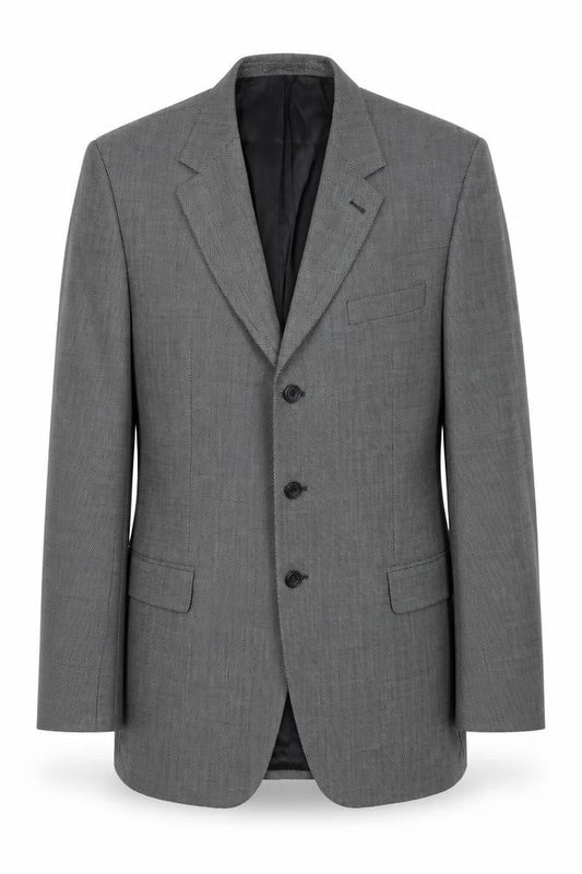 Dehavilland Men's Grey Wool Blazer 44L Long Jacket