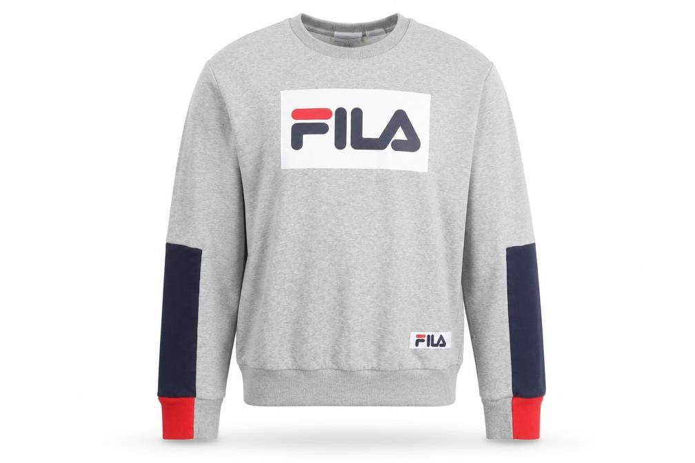 Fila Unisex Grey Logo Sweatshirt, Size S, Pullover