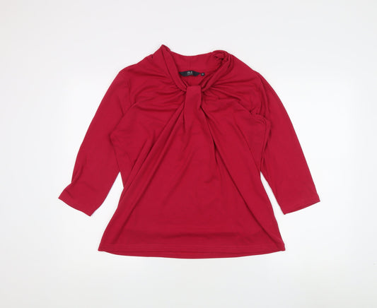 ISLE Women's Red 3/4 Sleeve Cowl Neck Blouse, M