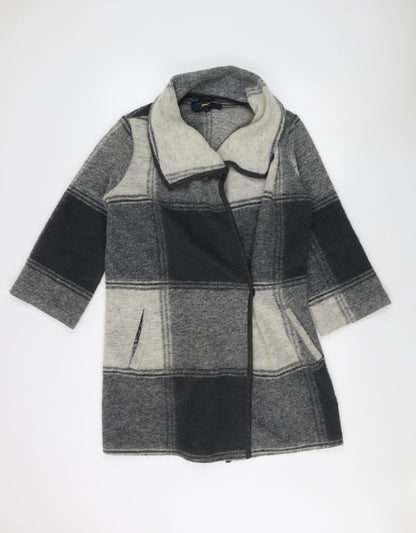 Paul Costelloe Women's Grey Plaid Wool Overcoat