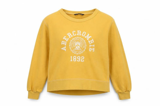 Abercrombie & Fitch Women's Yellow XS Pullover Sweatshirt