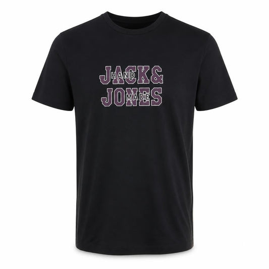 Jack & Jones Men's Black T-Shirt, Size L, Crew Neck