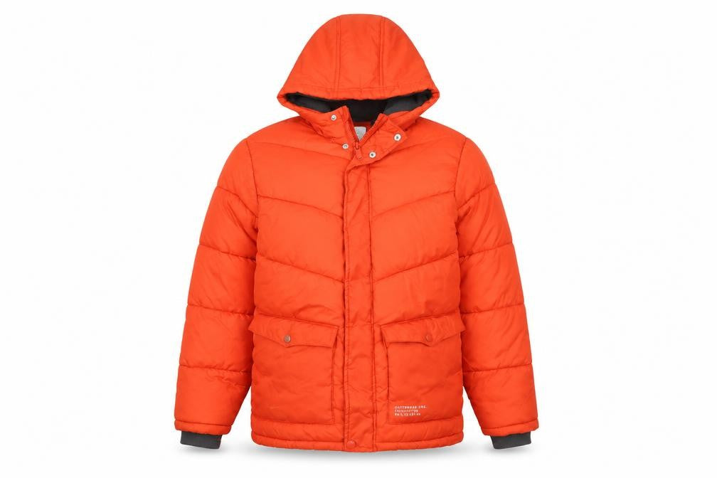 Reserved Men's Orange Hooded Puffer Jacket Size 164
