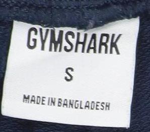 Close-up detail of Gymshark Men's Blue Jogger Track Pants, size S, - Excellent