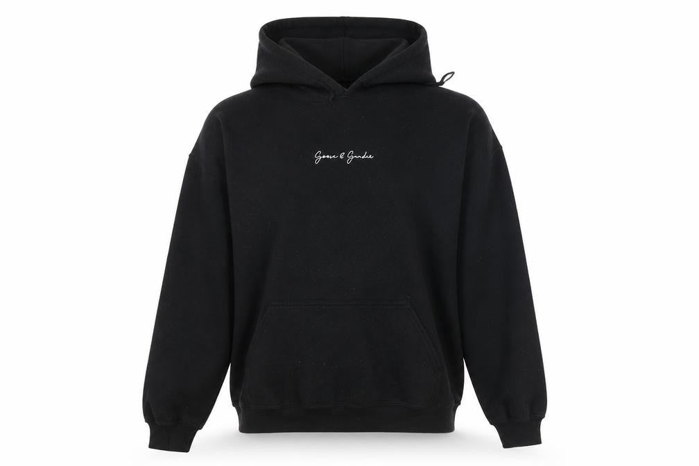 G&G Unisex Black Pullover Hoodie, Large, Casual Fleece