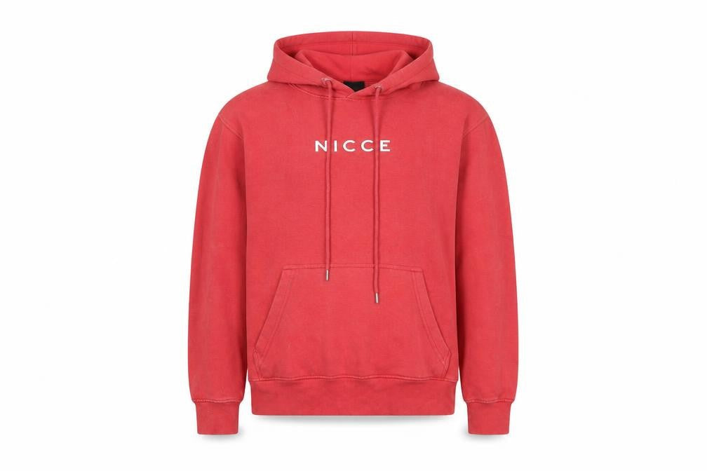 Nicce Unisex Red Hoodie - S, Drawstring Pullover
