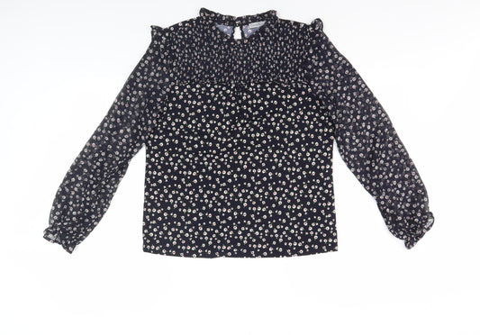 Oasis Women's Black Floral Blouse, Size S