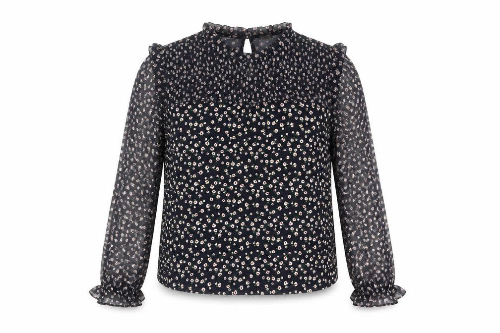 Oasis Women's Black Floral Blouse, Size S
