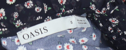 Oasis Women's Black Floral Blouse, Size S