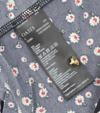 Oasis Women's Black Floral Blouse, Size S