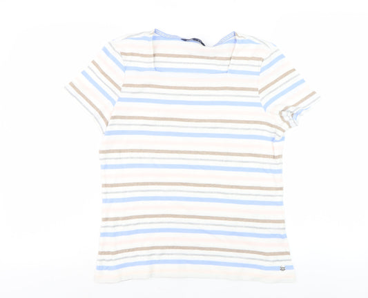 Maine Women's Multicoloured Striped T-Shirt, Size 14