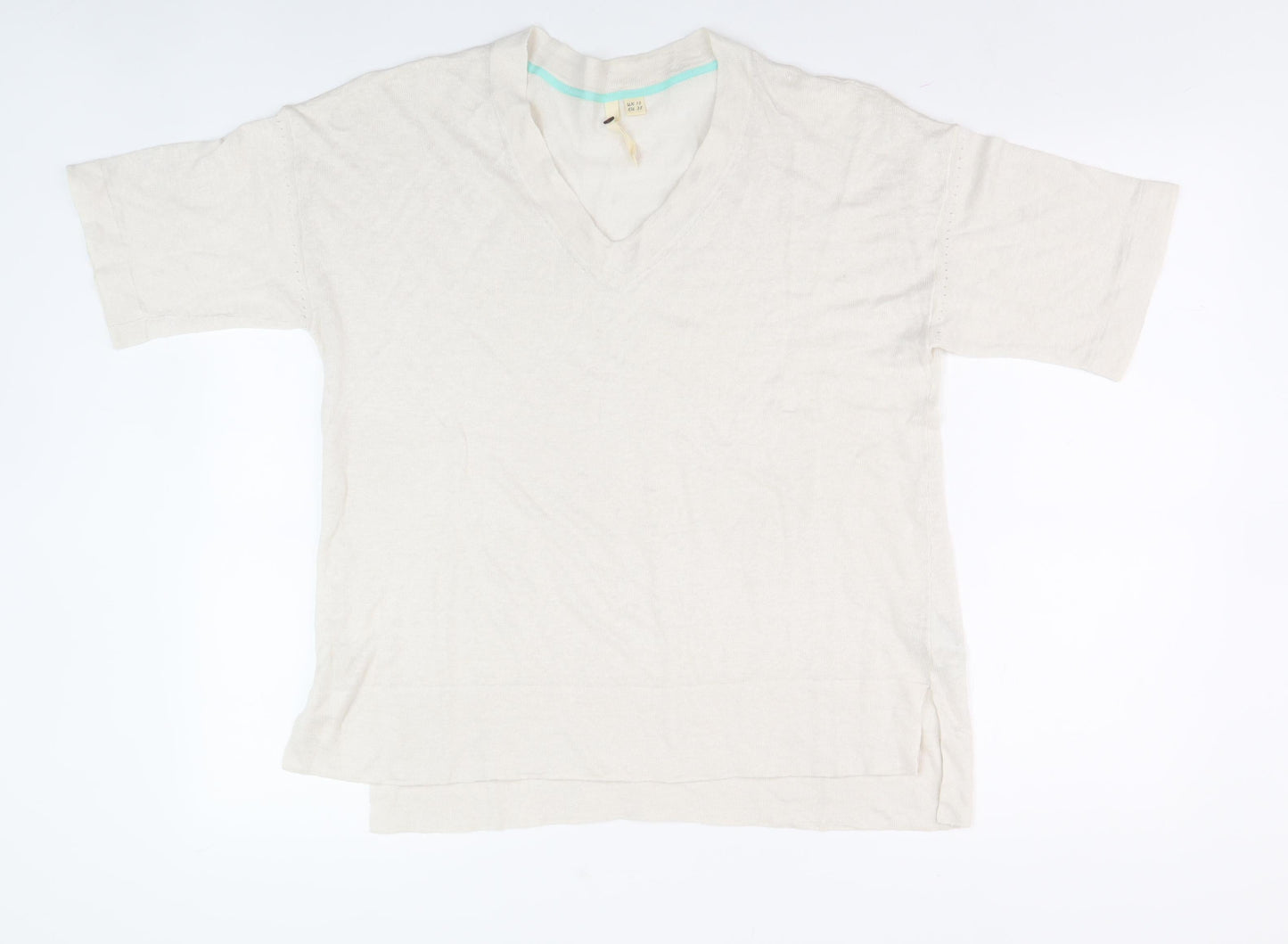 Ivory Women's Pullover Jumper, UK 10, V-Neck Lightweight