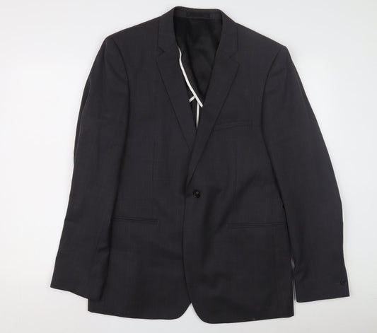 Reiss Men's Black Blazer, Size 42, Single-Breasted