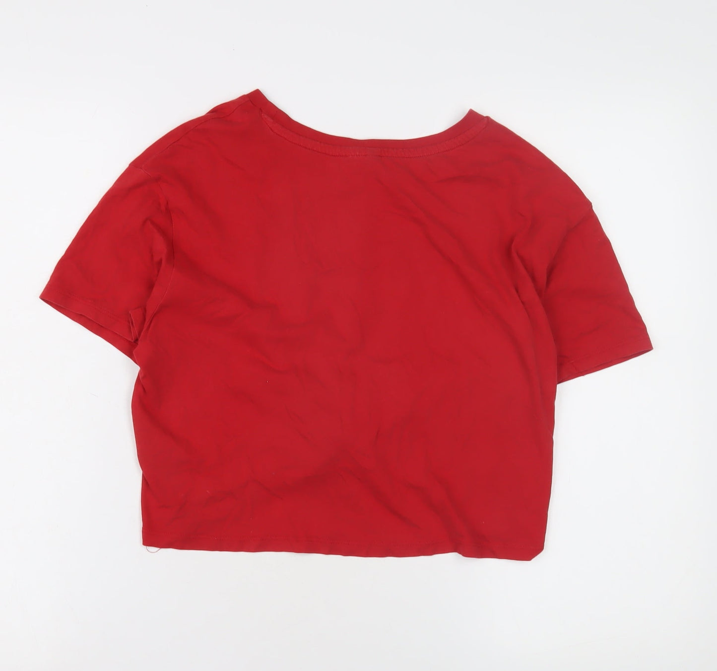 H&M Women's Red NASA Cropped T-Shirt Size 12