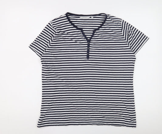 EWM Women's Multicoloured Striped T-Shirt, Size M, Casual