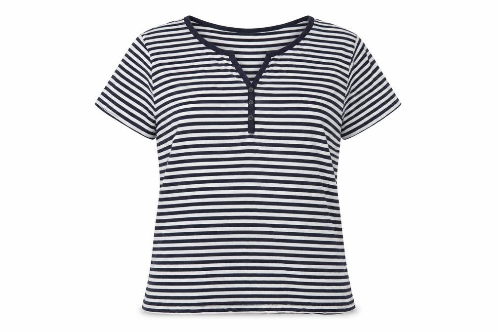 EWM Women's Multicoloured Striped T-Shirt, Size M, Casual