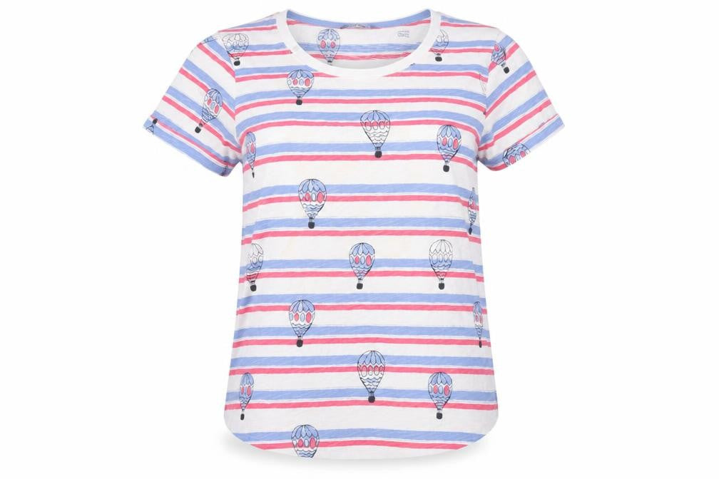 Laura Ashley Women's Multicoloured Striped T-Shirt Size 10