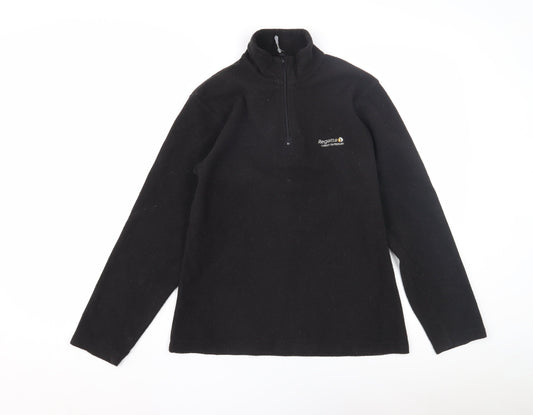 Regatta Women's Black Henley Zip Sweatshirt Size 8