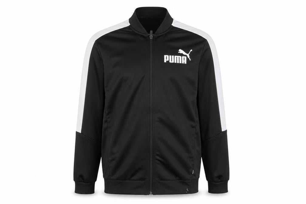 Puma Boys Black Track Jacket - Large, Hooded, Polyester