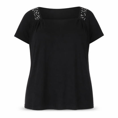 EWM Women's Black Plus Size Sequin T-Shirt