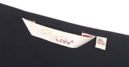 EWM Women's Black Plus Size Sequin T-Shirt