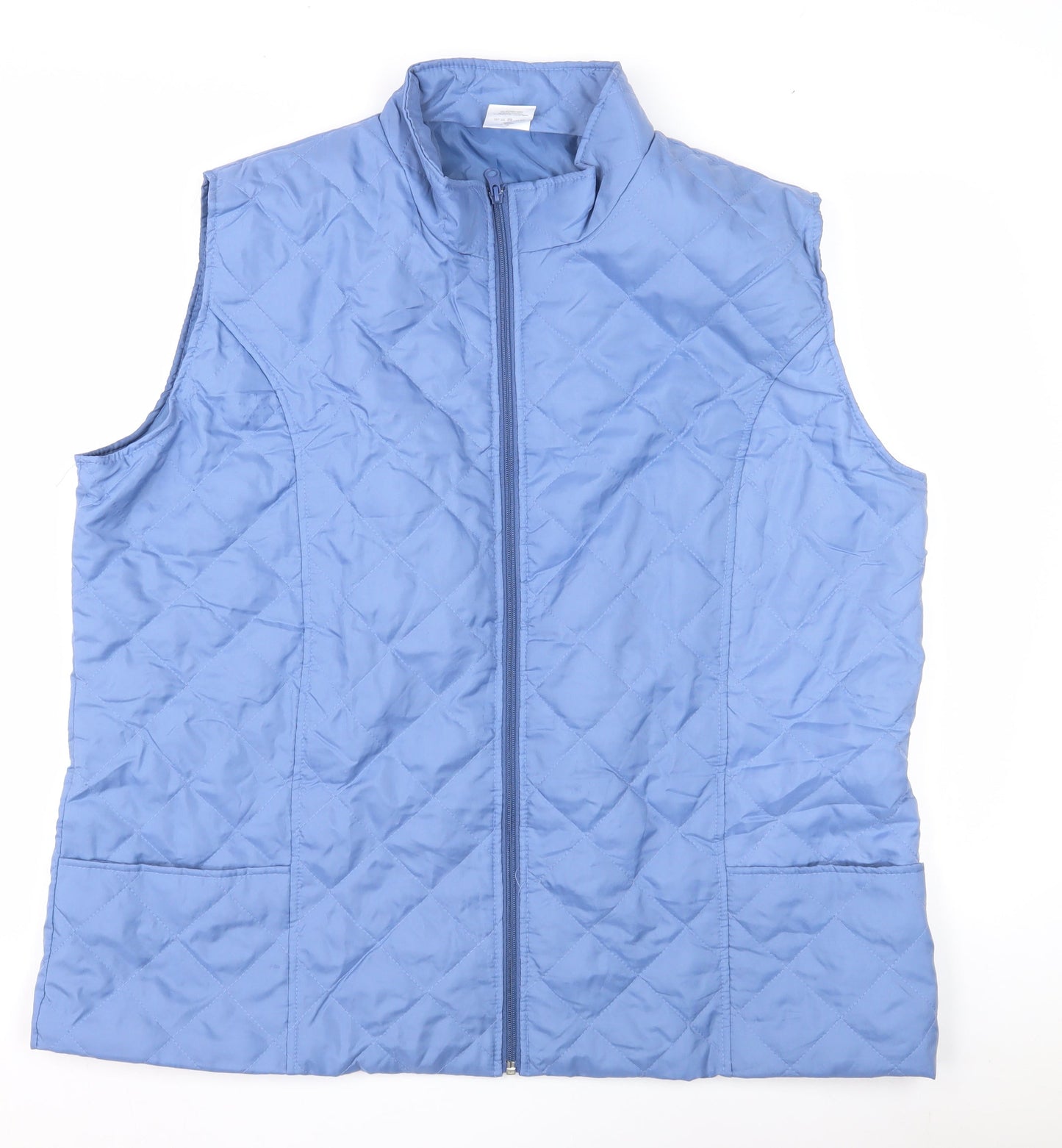Anne de Lancay Women's Blue Quilted Waistcoat XL