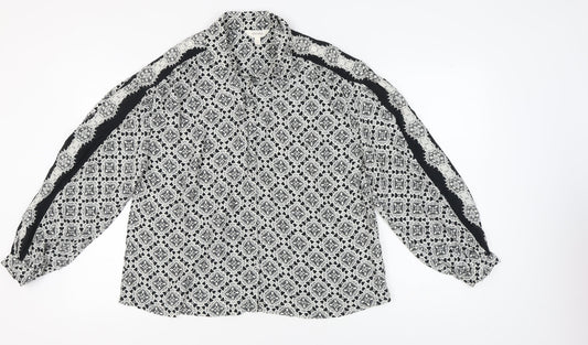 Marks and Spencer Women's Black Mix Blouse, Size 12