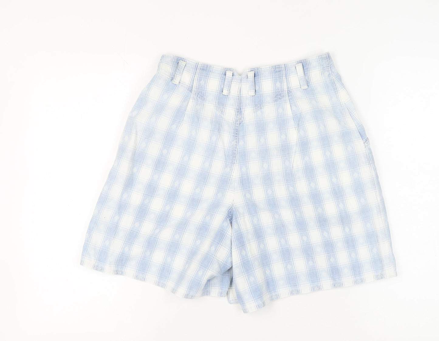 Lizwear Women's Blue Chino Shorts, Size 6, Plaid, Cotton