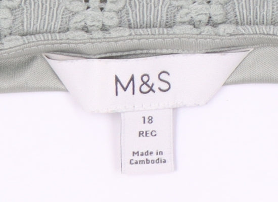 Marks and Spencer Women's Green Sleeveless Blouse