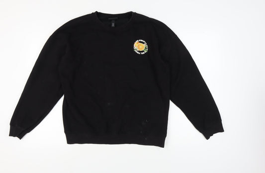 H&M Unisex Black Oversized Sweatshirt M