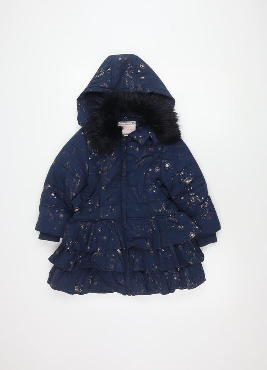 Octavia Clothier Girls Blue Celestial Puffer Jacket 5-6Y