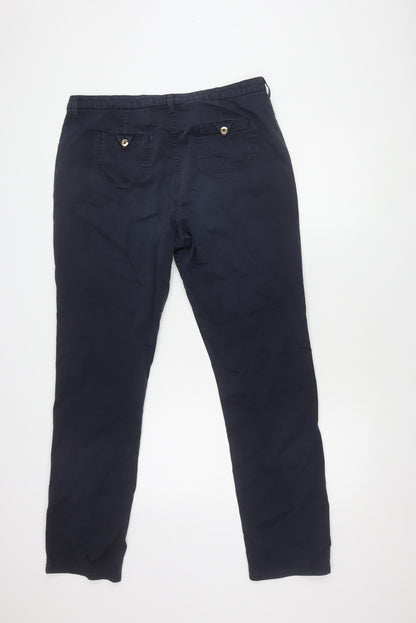 Back view of Marks & Spencer Men's Navy Chino Trousers, size 16