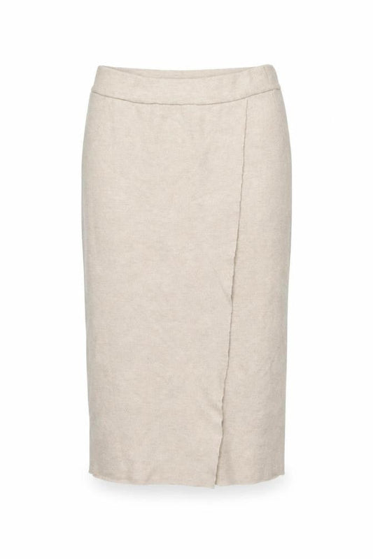 VILA Women's Beige Midi Wrap Skirt Size S