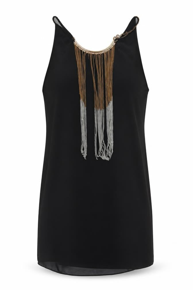 Marciano Women's Black Camisole Chain Accent Tank Top S
