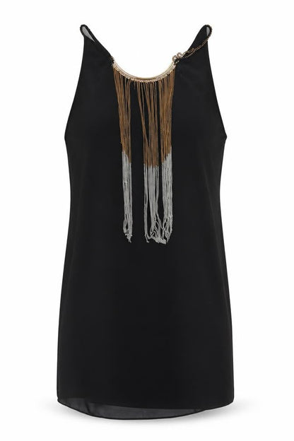 Marciano Women's Black Camisole Chain Accent Tank Top S