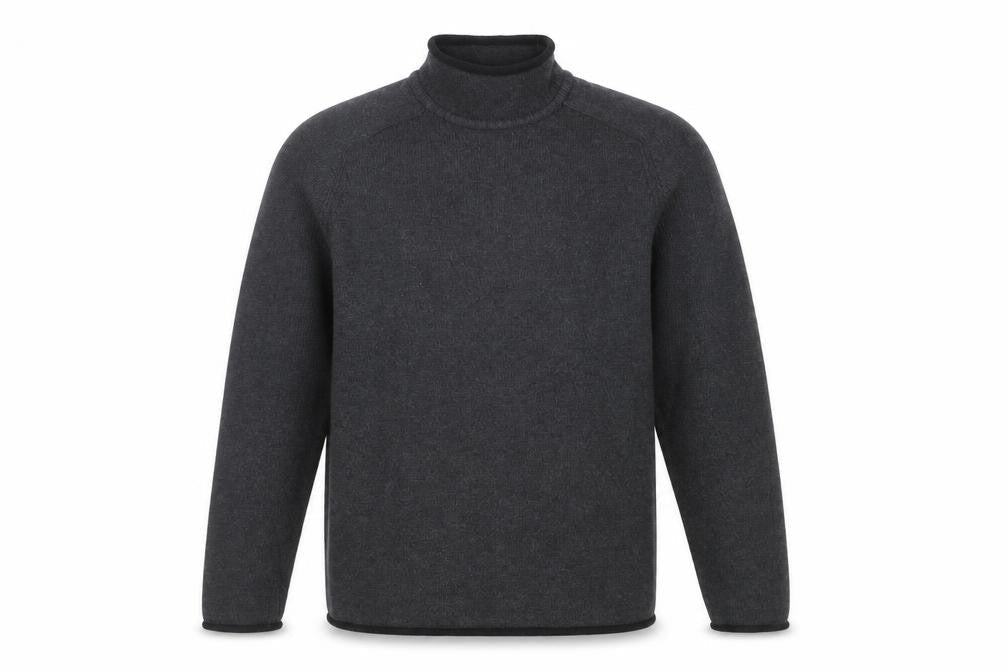 Next Men's Large Grey Cotton Jumper, High Neck