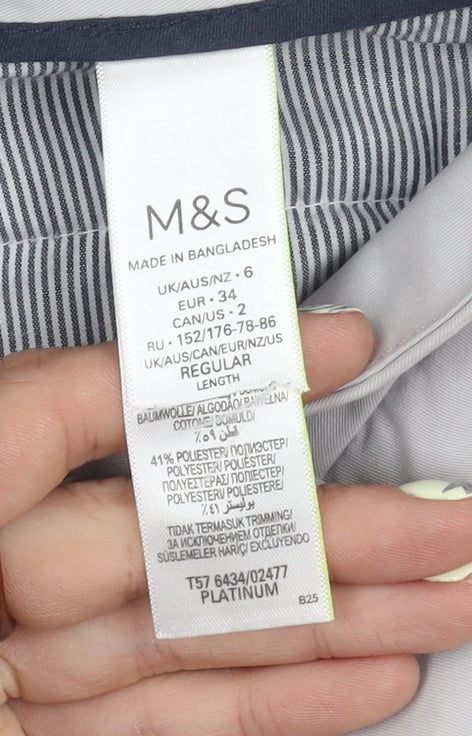 Marks and Spencer Women's Grey Trousers Size 6