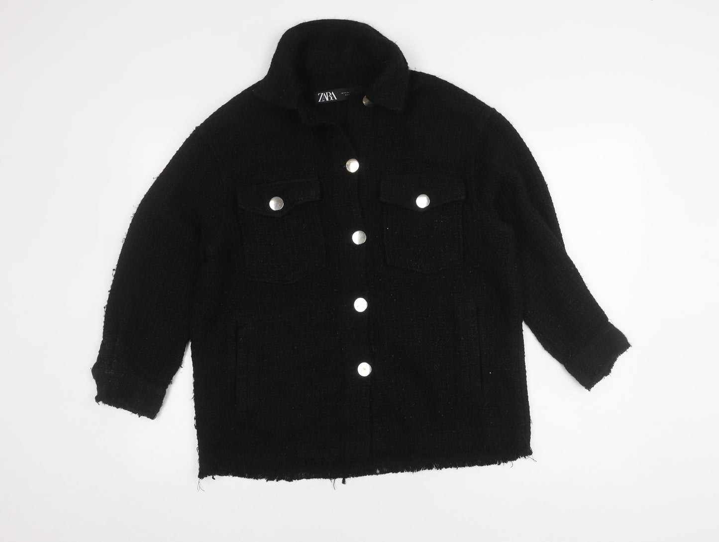 Zara Women's Black Mid-Length Jacket M