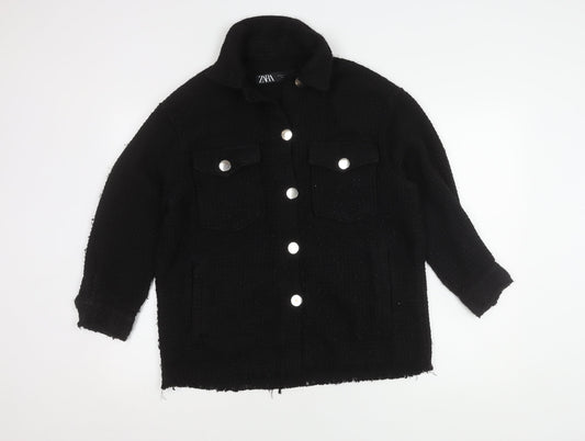 Zara Women's Black Mid-Length Jacket M
