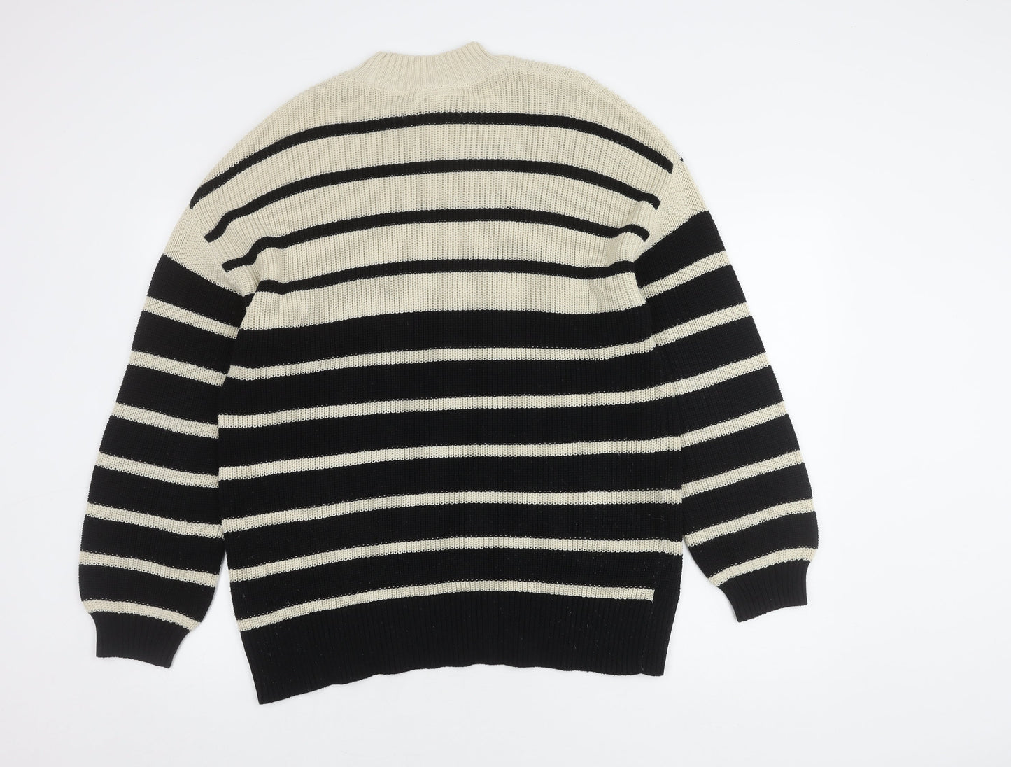 Monki Women's Black Striped Pullover Jumper, Size S