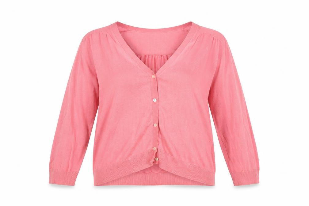 Lands' End Women's Pink XL Cotton Cardigan