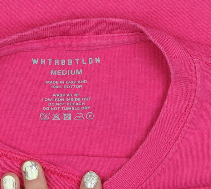 WHTRBBTLON Womens Pink Music T-Shirt Medium