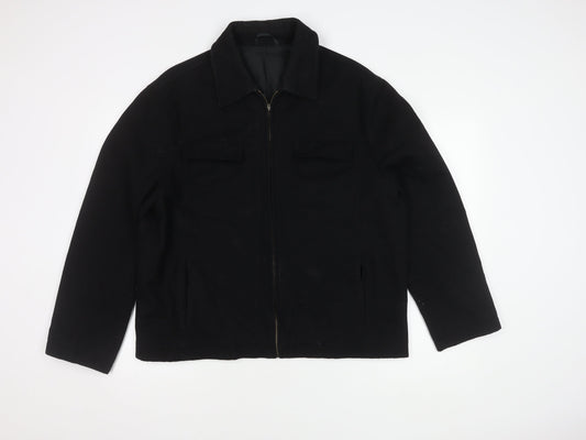 River Island Men's Black Wool Jacket Large