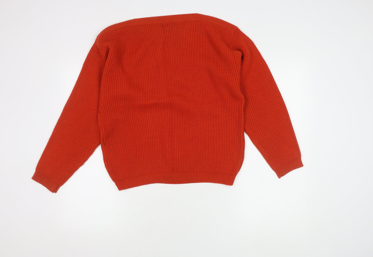 Planet Women's Orange Tight-Knit Jumper, Size L