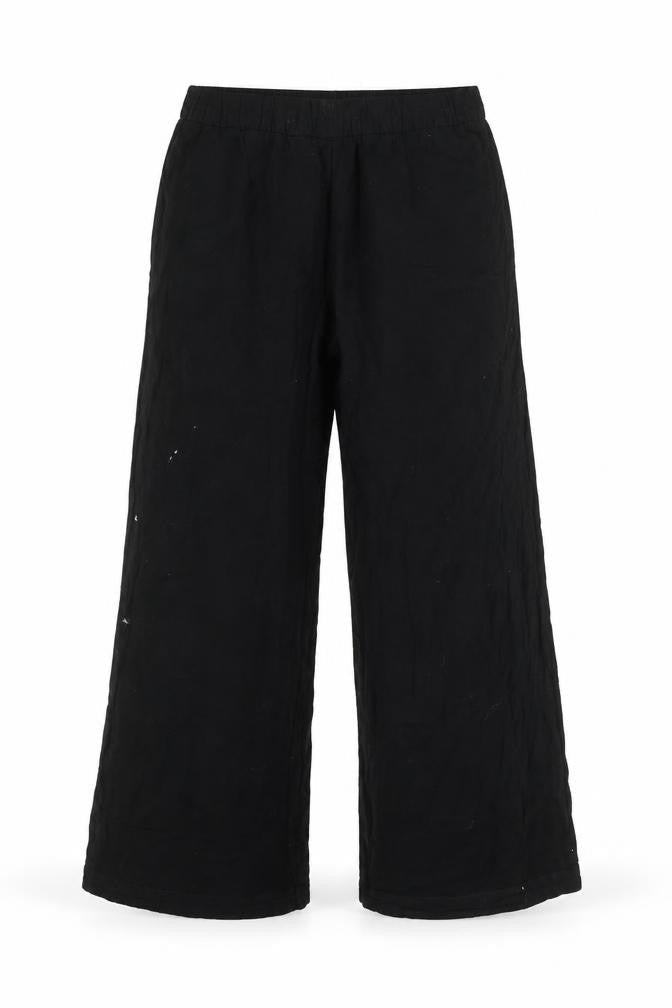 Weekday Women's Black Linen Elastic Waist Trousers Size S