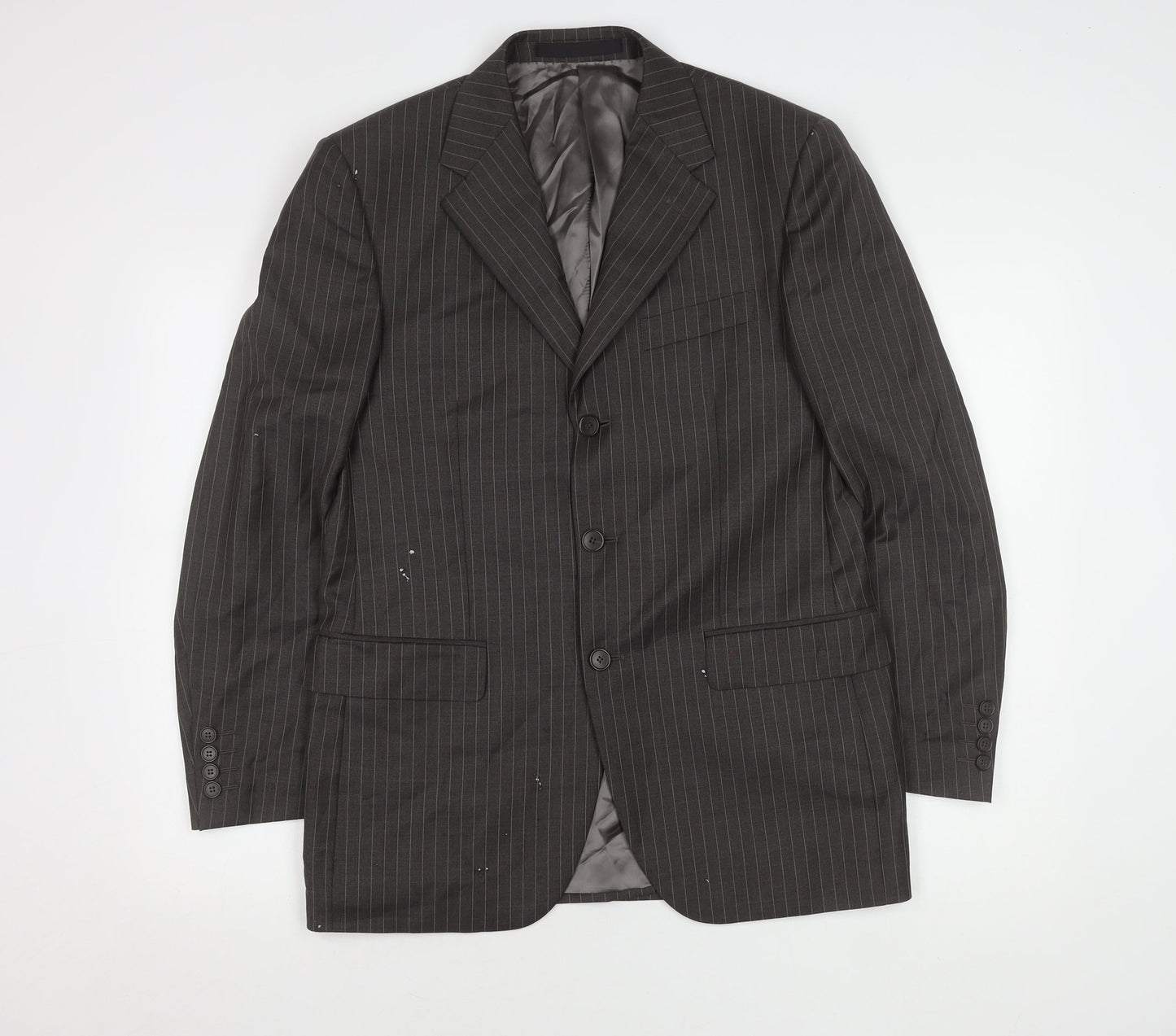 Marks and Spencer Men’s Grey Striped Wool Blazer 38S